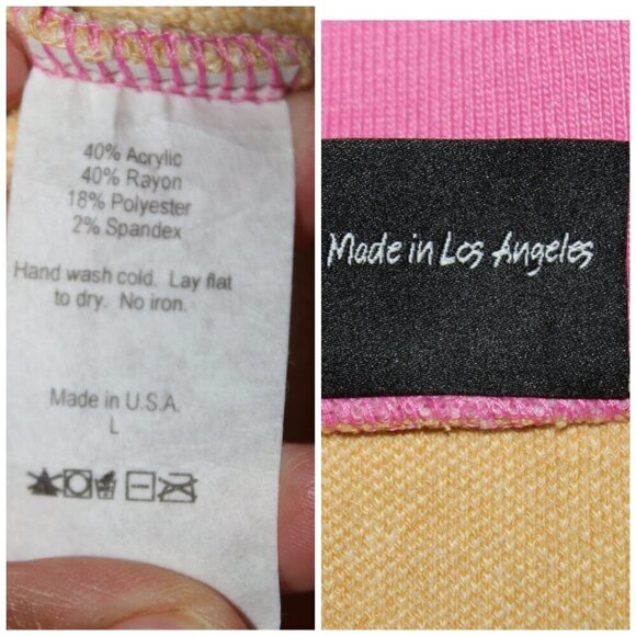 Elhoffer Design Women's Y2K top size Large Hippie Color Block Pink & Yellow USA - Picture 8 of 9